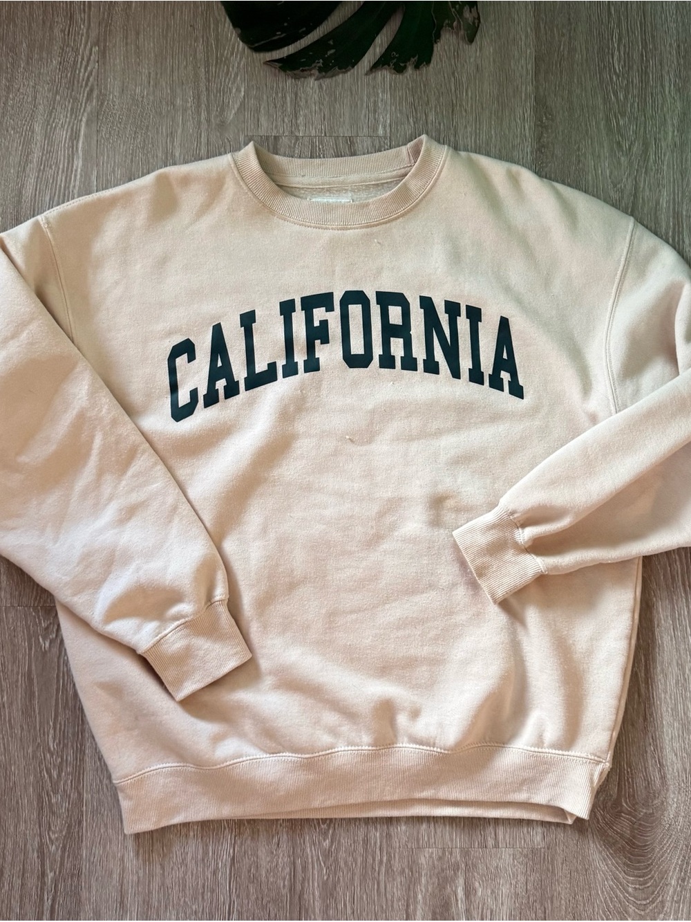 Reflex California Graphic Fleece Crewneck Sweatshirt Cream Size Medium
